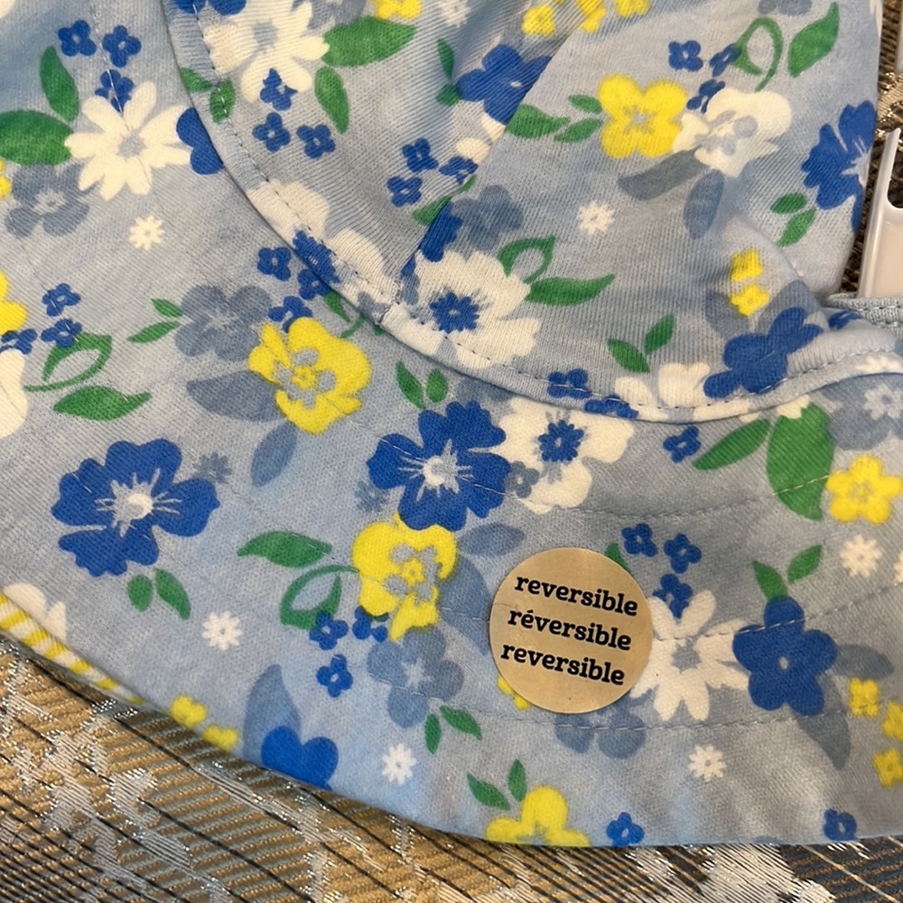 NWT Gerber 3 piece organic cotton matched set blue and yellow floral 3-6 month - Picture 8 of 9